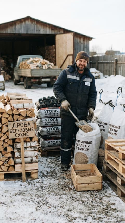 Дрова, уголь, пеллеты в Мариуполе топливо с доставкой