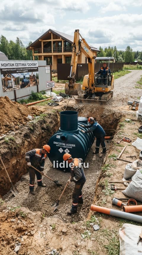 Монтаж септика под ключ в Москве: слив очистных